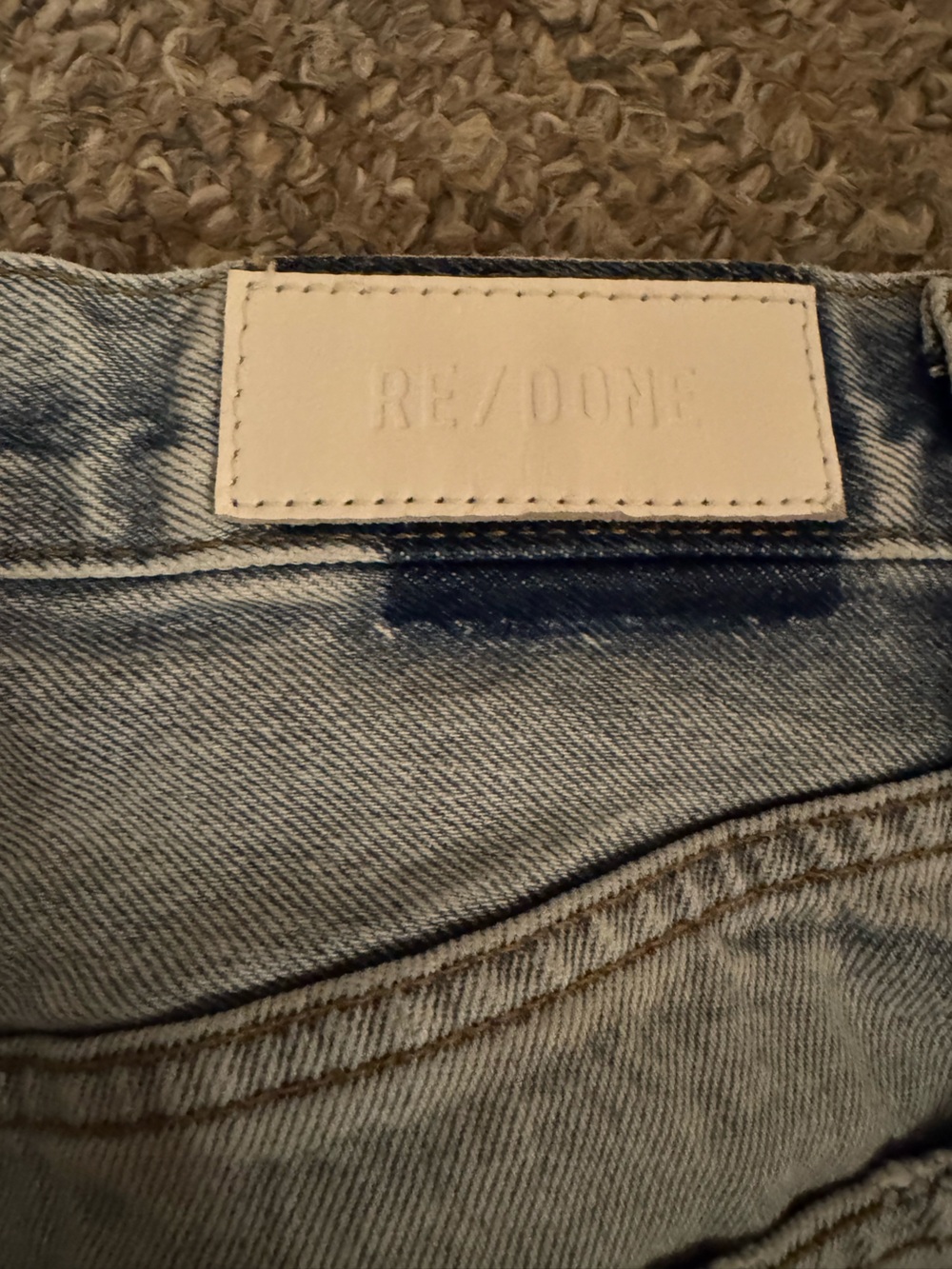 Re/Done Slim Straight Jeans in Faded Light Blue - Picture 9 of 9